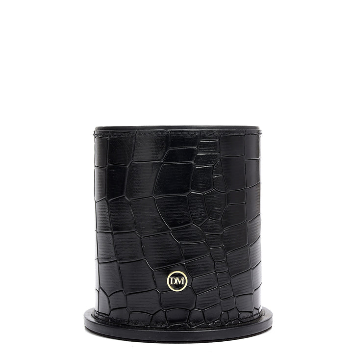 Croco Leather Desktop Set - Black