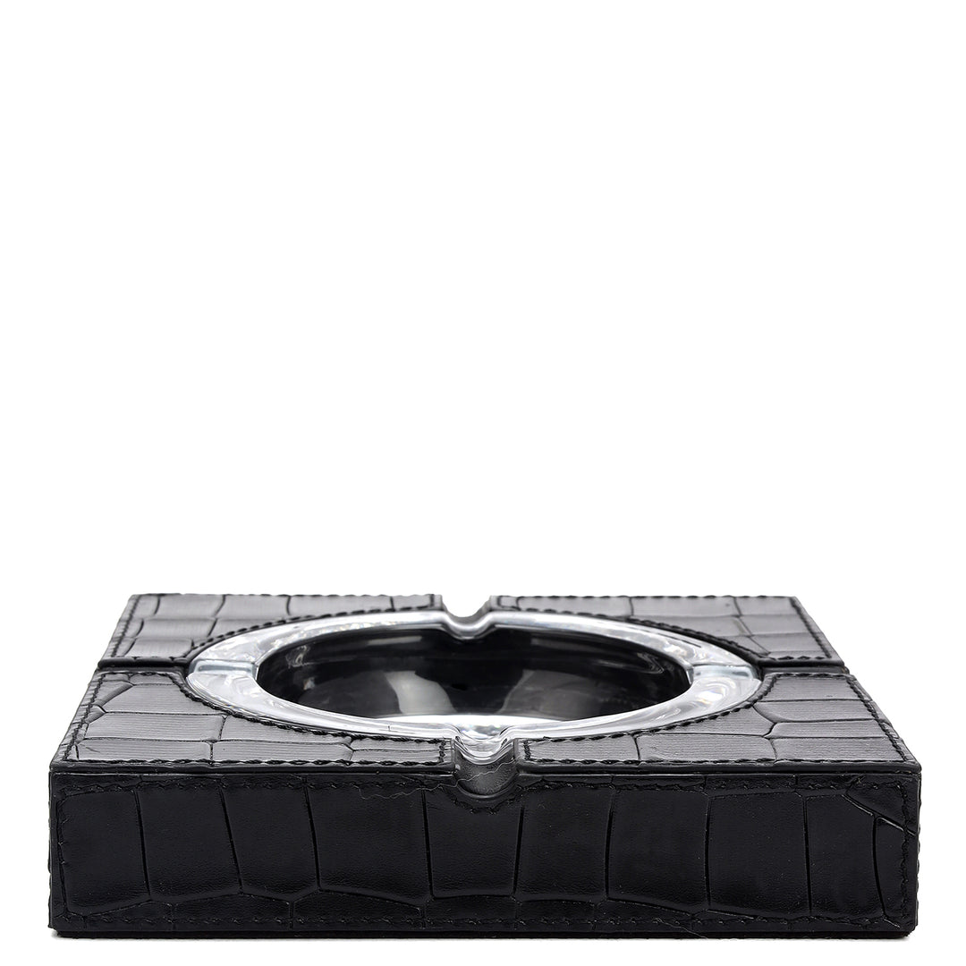 Croco Leather Desktop Set - Black