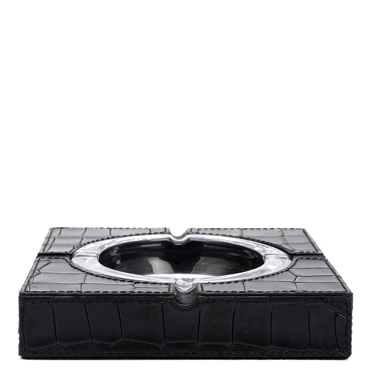 Croco Leather Desktop Set - Black