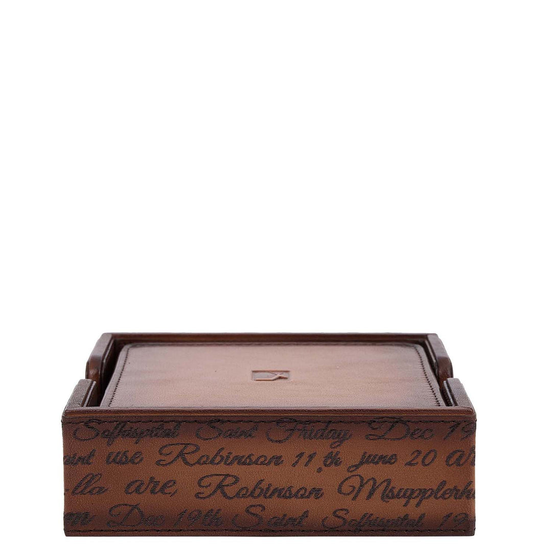 Signato Leather Desk Top Set - Cognac