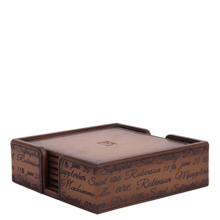 Signato Leather Desk Top Set - Cognac