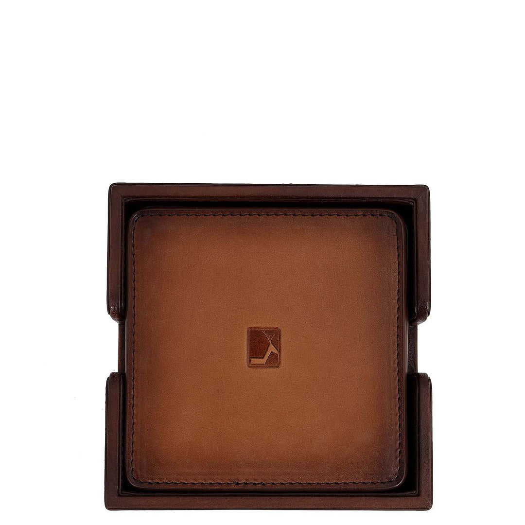 Signato Leather Desk Top Set - Cognac