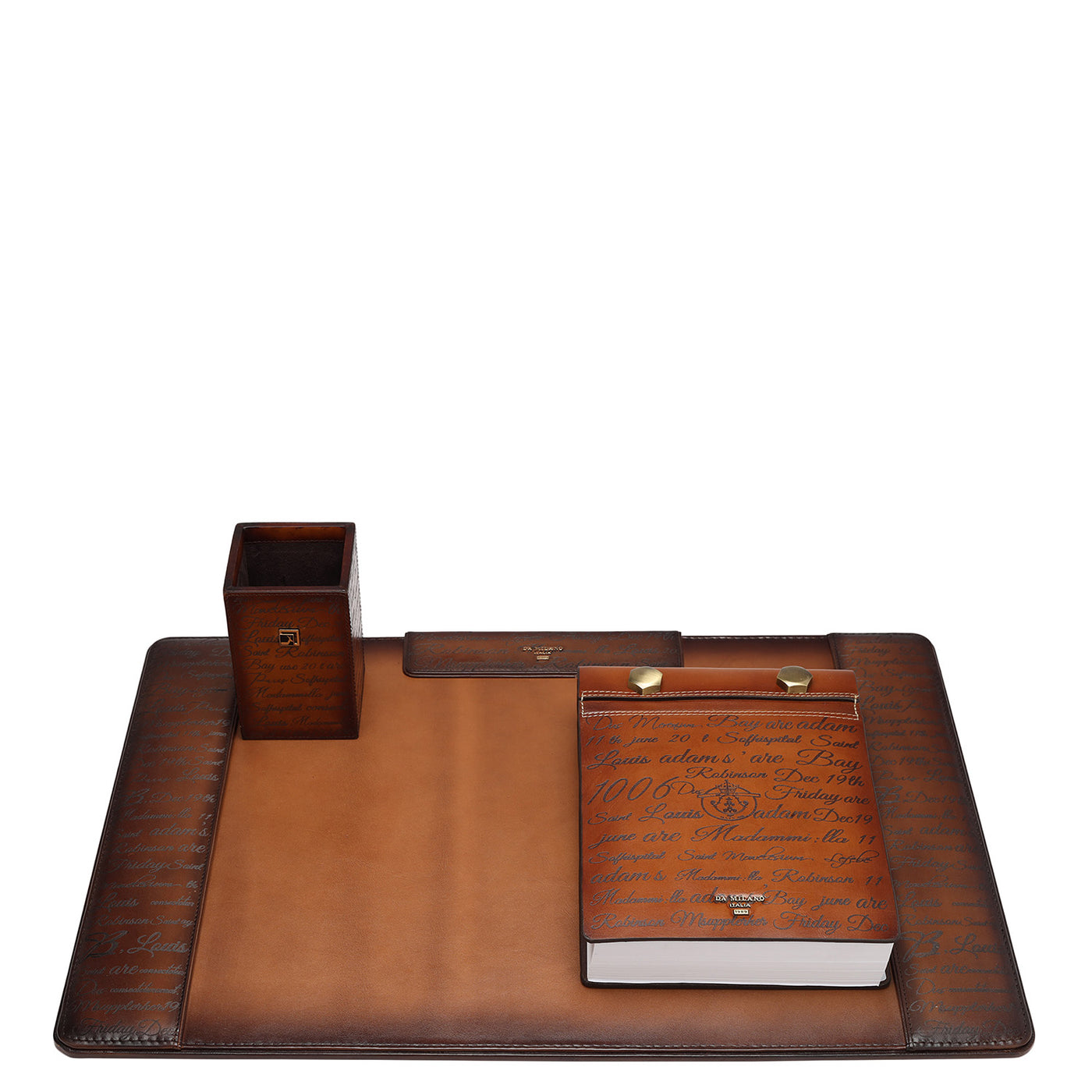 Signato Leather Desktop Set - Cognac