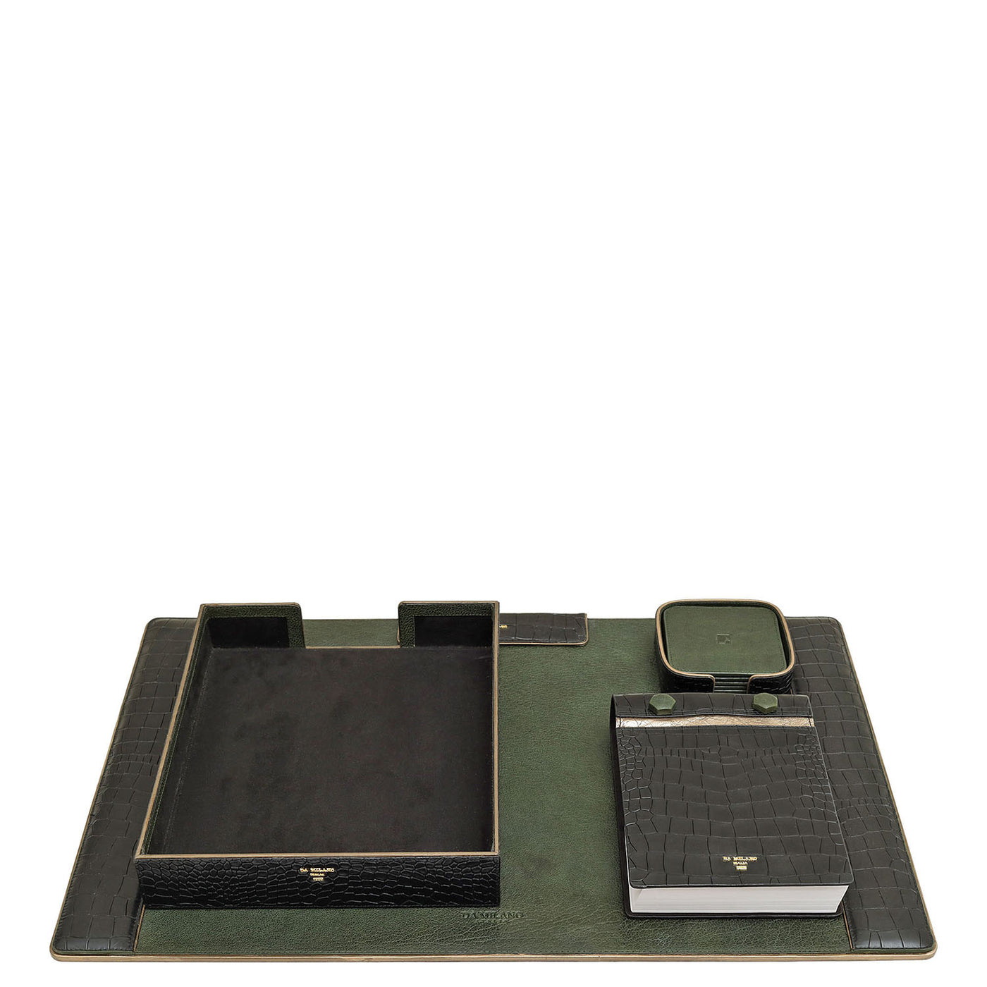 Croco Leather Desktop Set - Black