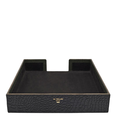 Croco Leather Desktop Set - Black