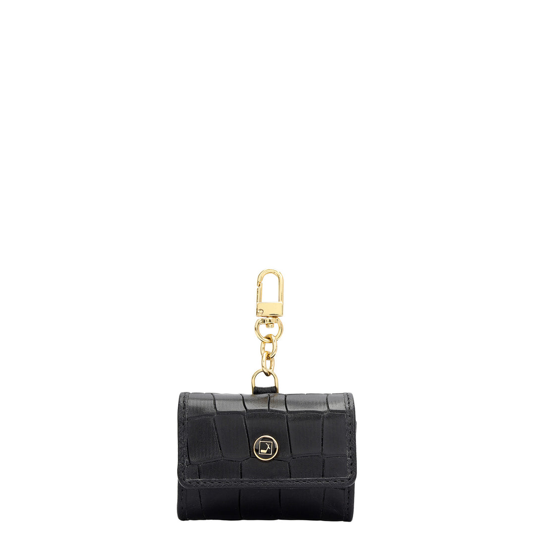 Croco Leather Earpod Case - Black
