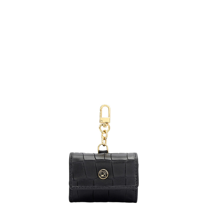 Croco Leather Earpod Case - Black