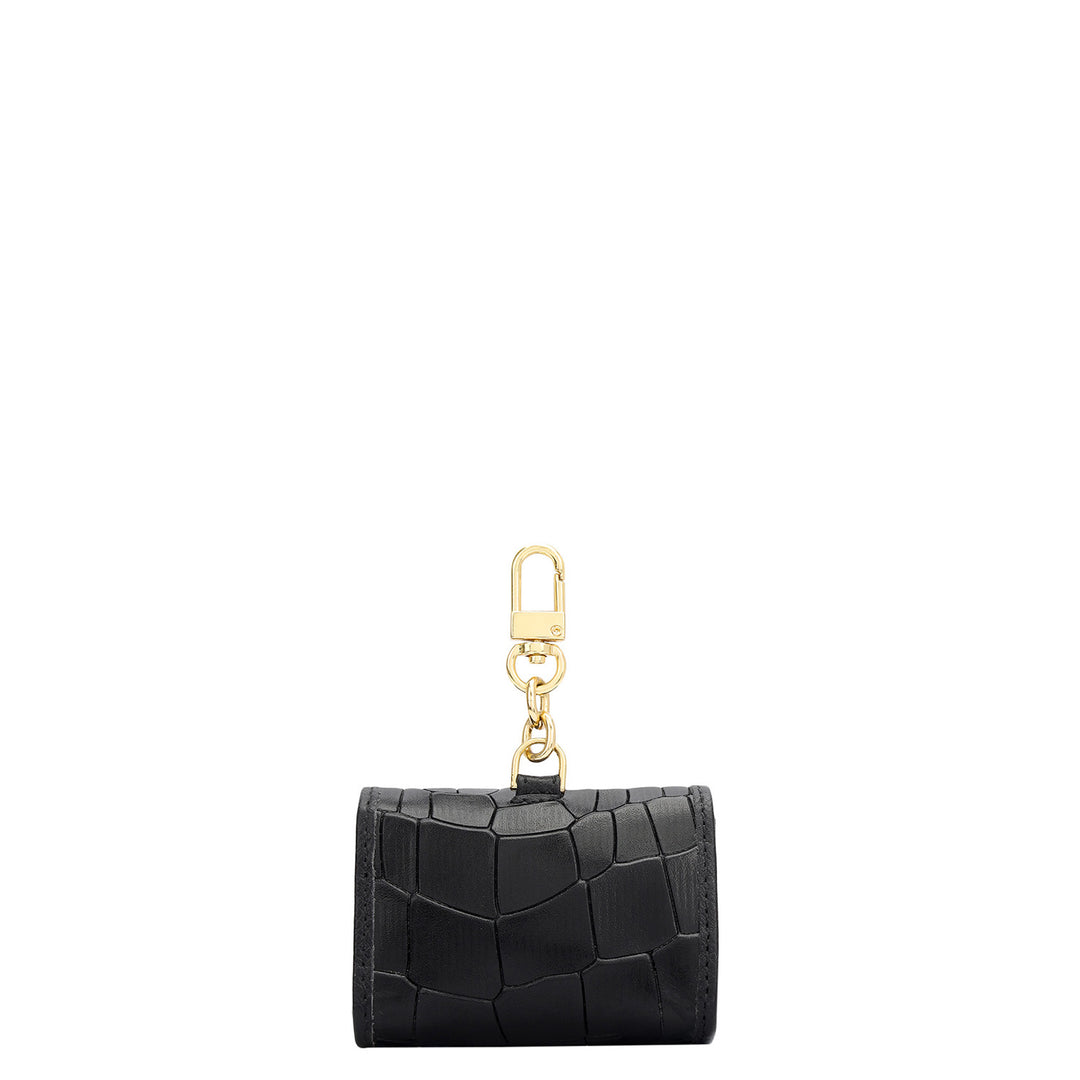 Croco Leather Earpod Case - Black
