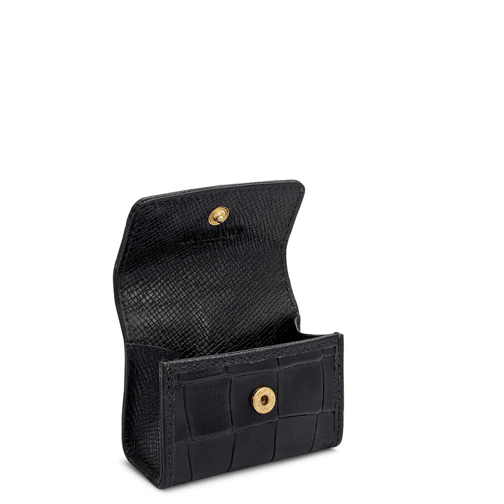 Croco Leather Earpod Case - Black