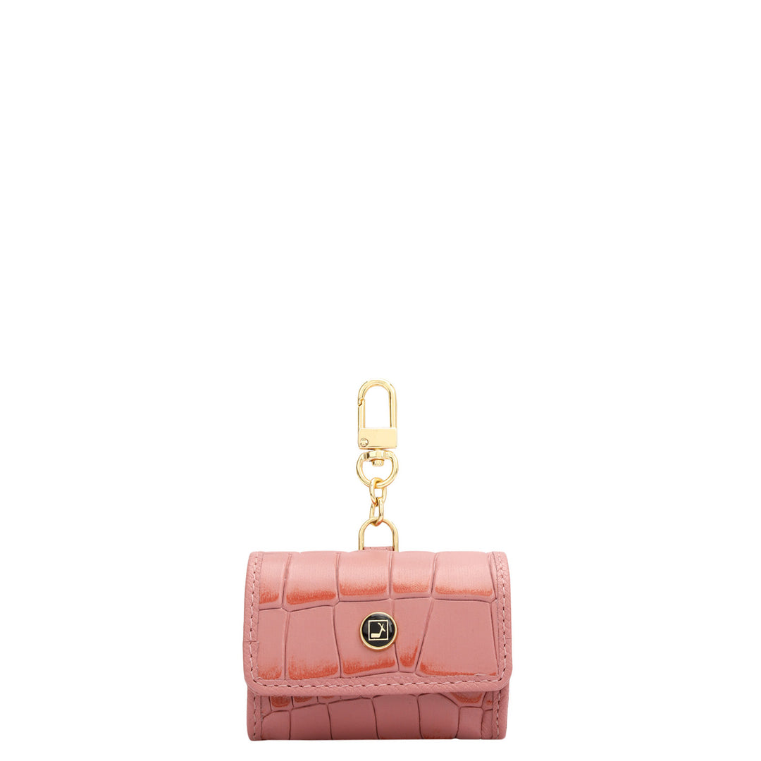 Croco Leather Earpod Case - Rose