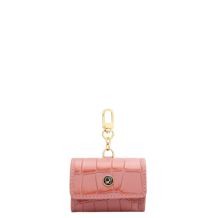 Croco Leather Earpod Case - Rose