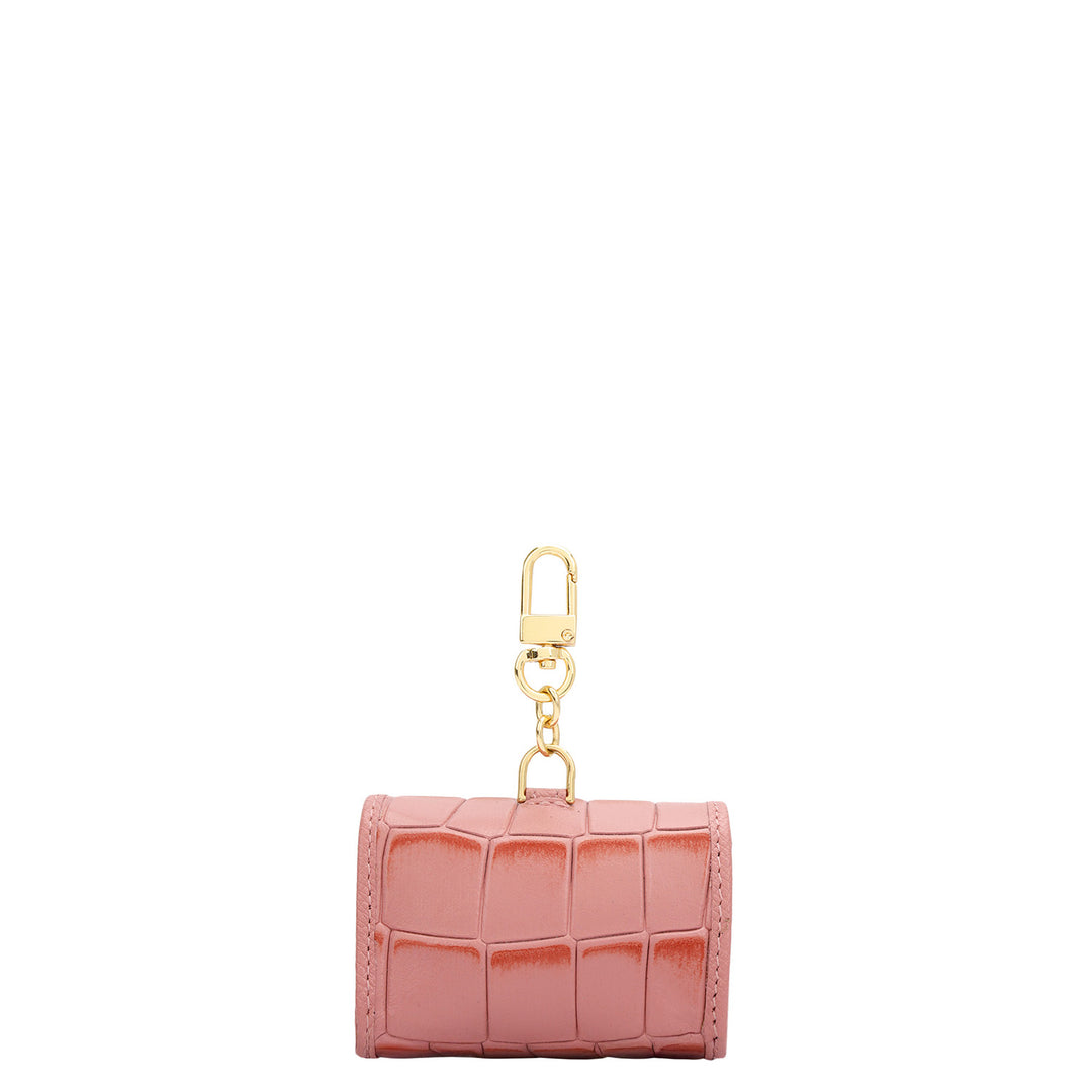 Croco Leather Earpod Case - Rose