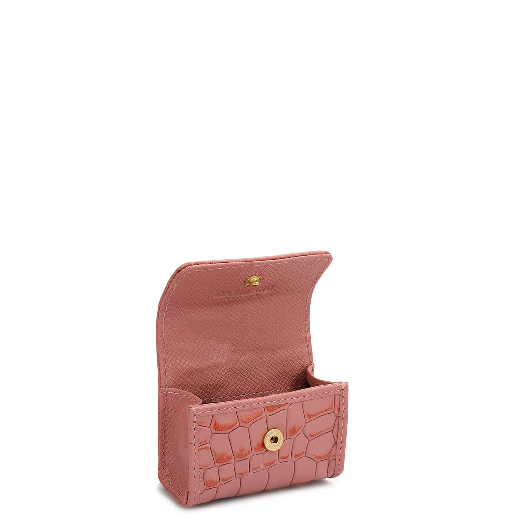 Croco Leather Earpod Case - Rose