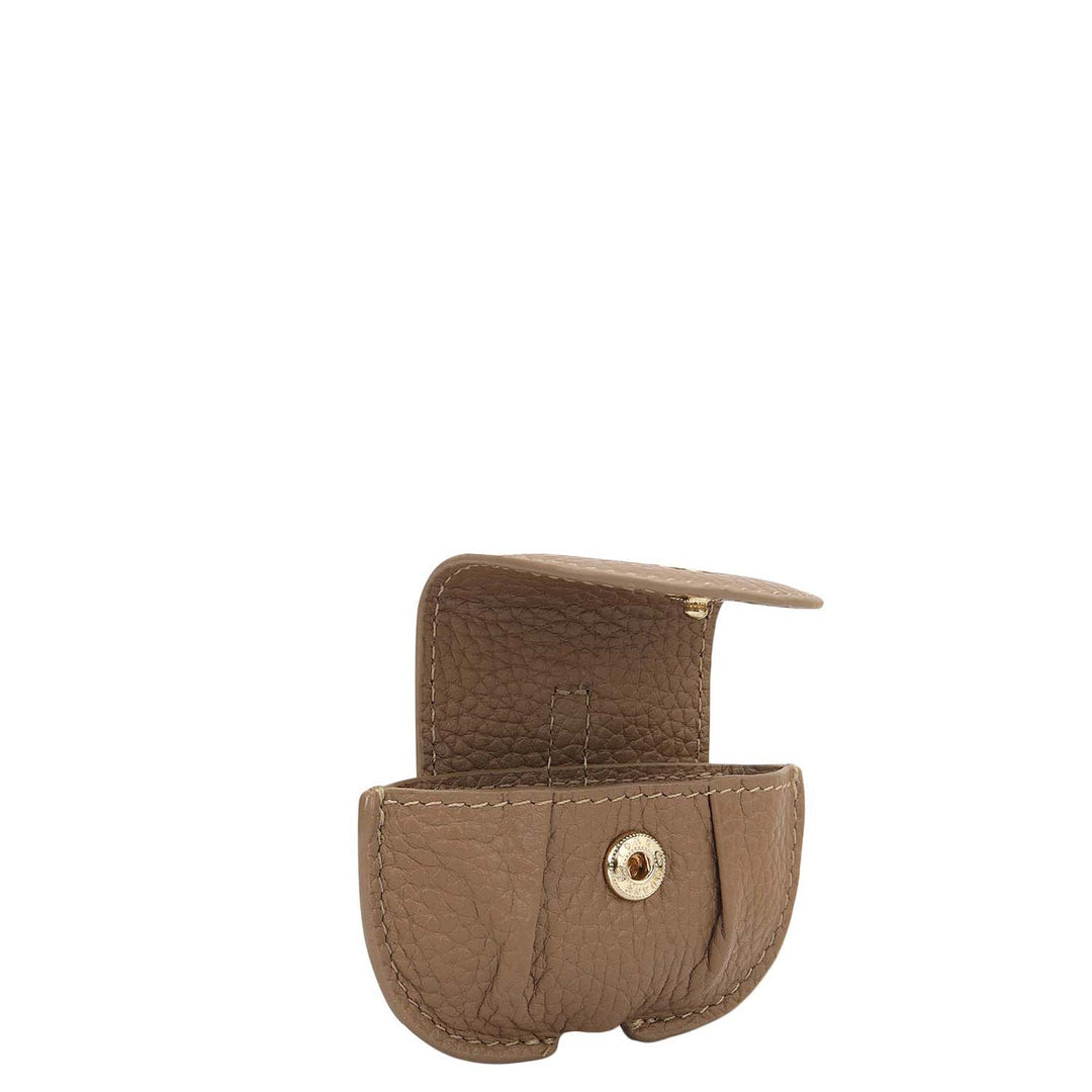 Wax Leather Earpod Case - Greyish Taupe