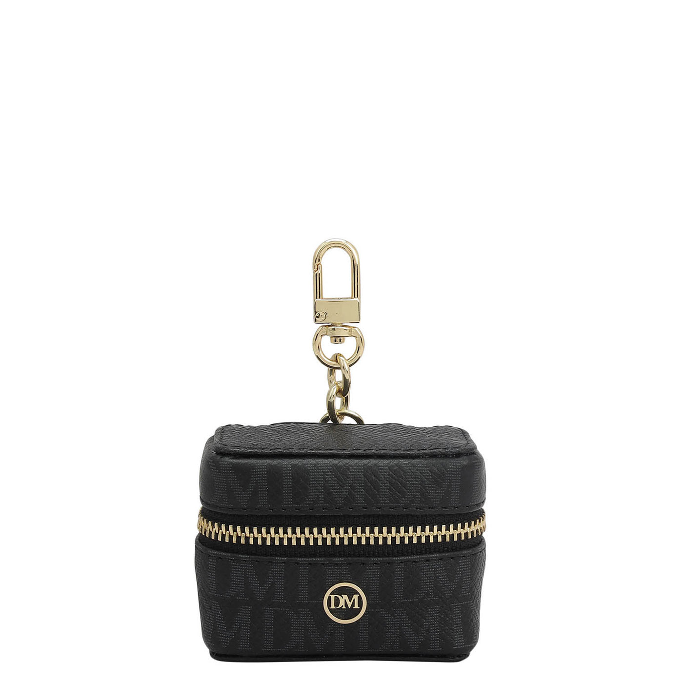 Monogram Franzy Leather Earpod Case - Black