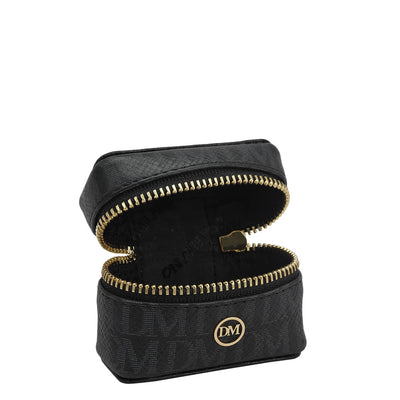 Monogram Franzy Leather Earpod Case - Black