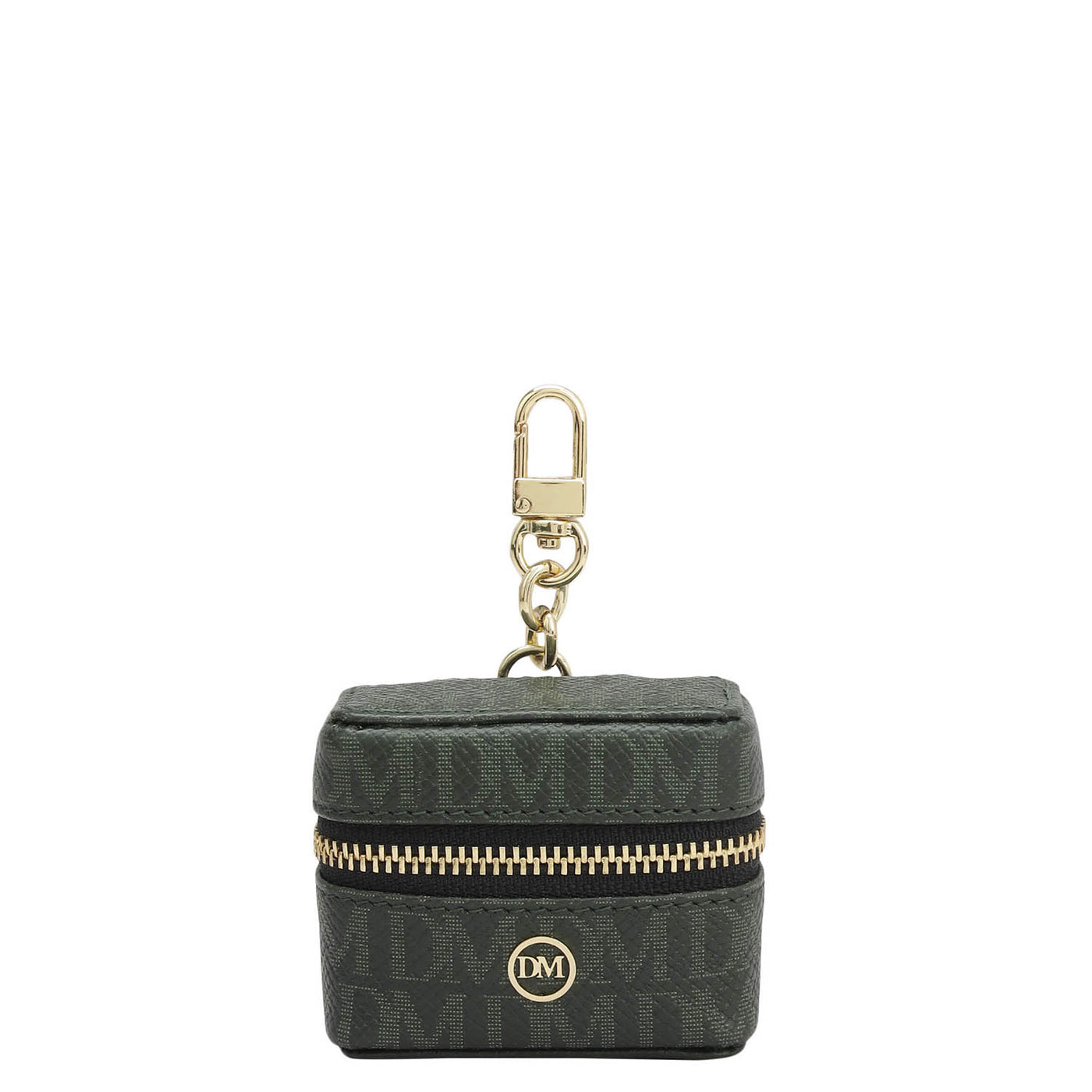 Monogram Franzy Leather Earpod Case - Petrol Green