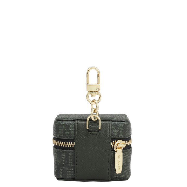 Monogram Franzy Leather Earpod Case - Petrol Green