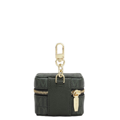 Monogram Franzy Leather Earpod Case - Petrol Green