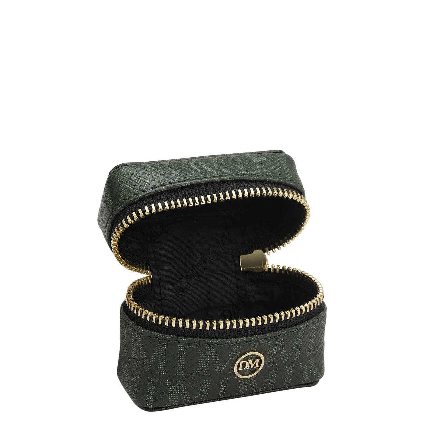 Monogram Franzy Leather Earpod Case - Petrol Green