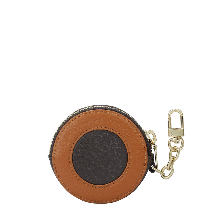 Wax Leather Earpod Case - Orange & Chocolate
