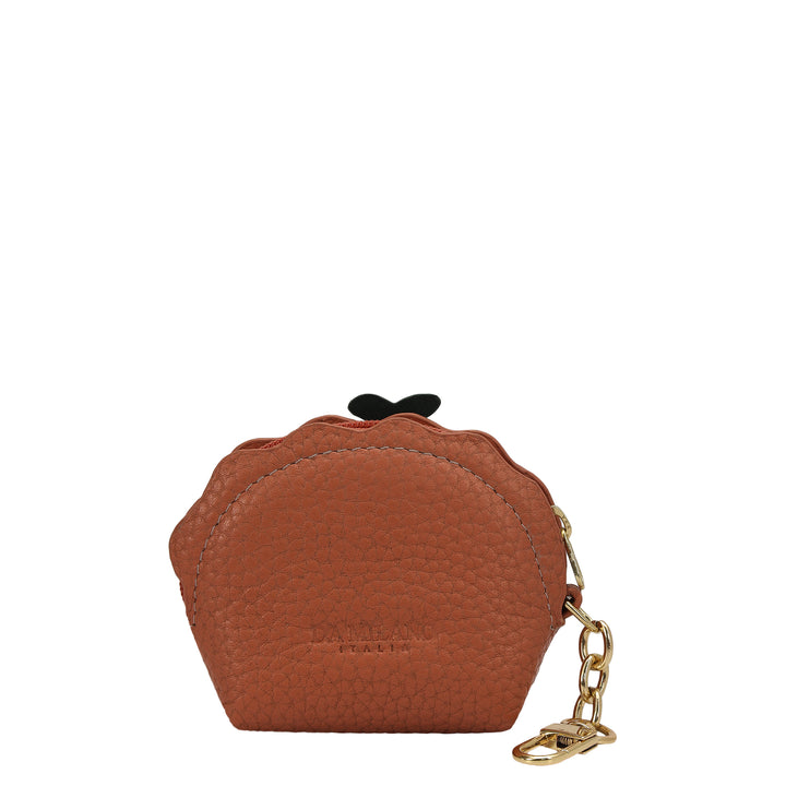 Wax Plain Leather Earpod Case - Terracotta