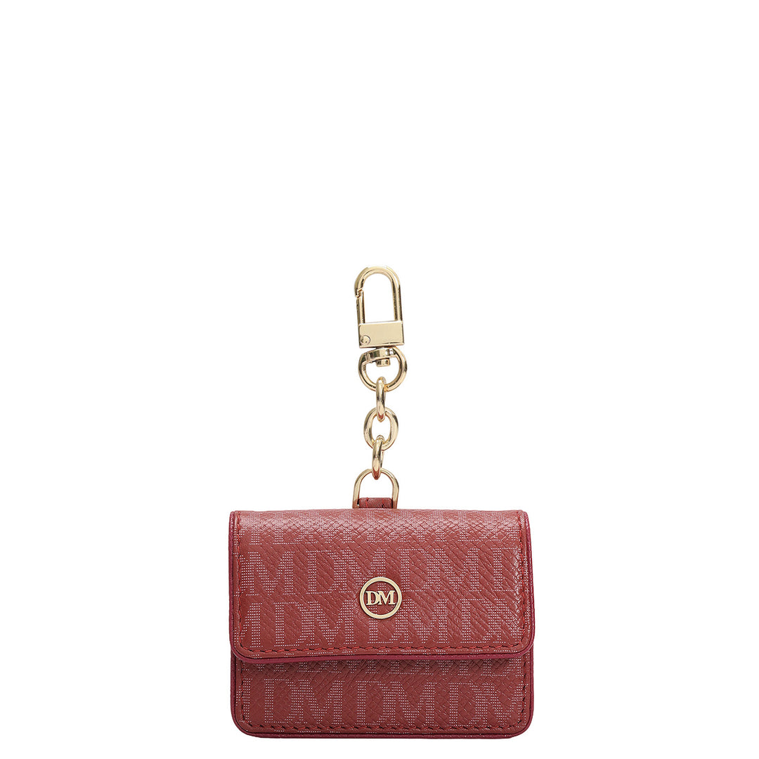 Monogram Leather Earpod Case - Brick