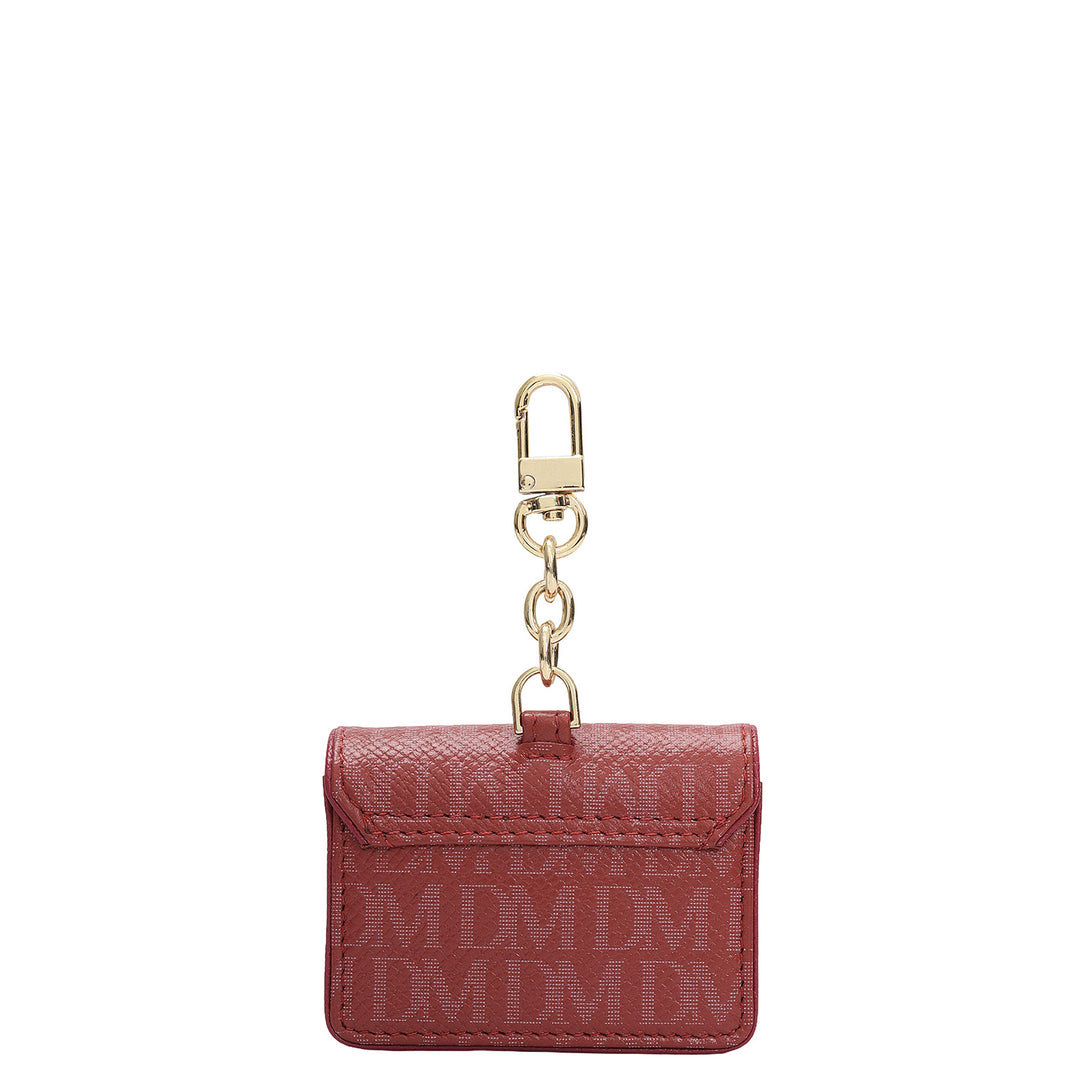 Monogram Leather Earpod Case - Brick