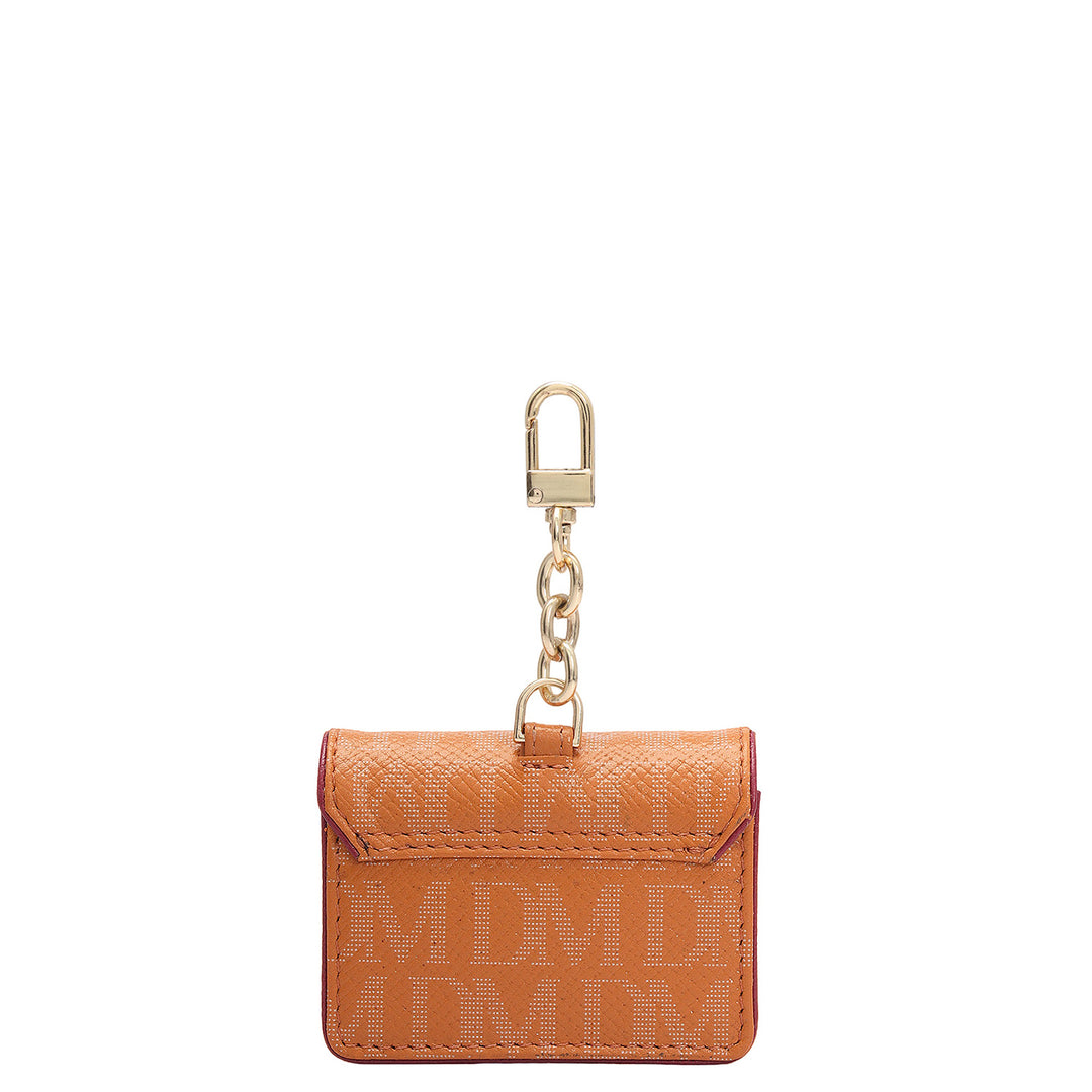 Monogram Leather Earpod Case - Flame