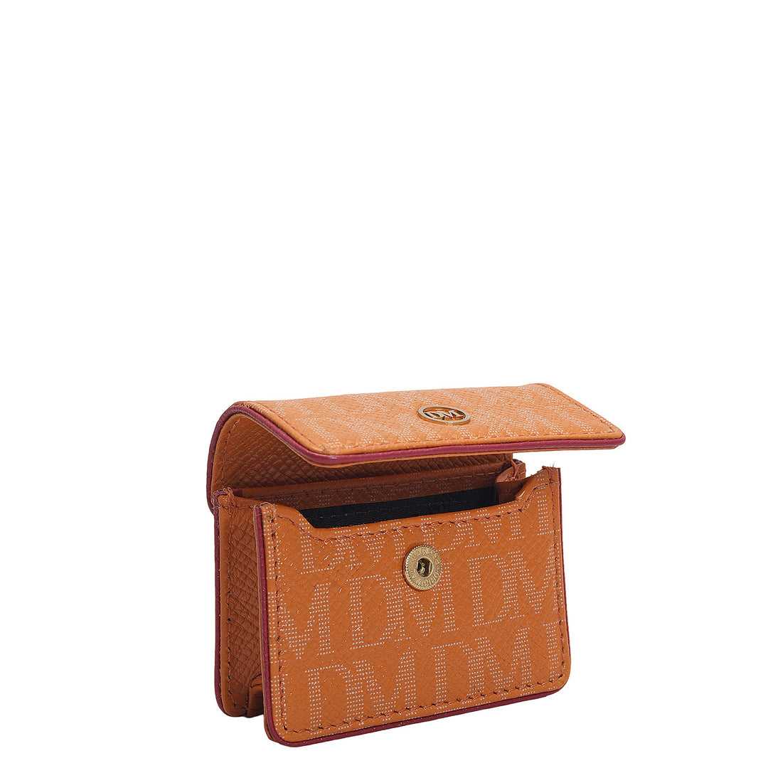 Monogram Leather Earpod Case - Flame