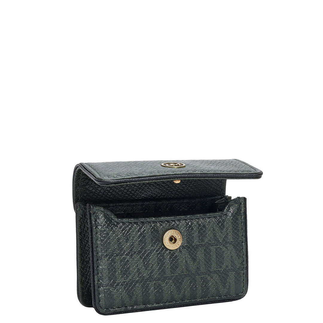 Monogram Leather Earpod Case - Petrol Green