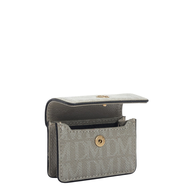 Monogram Leather Earpod Case - Stone Grey