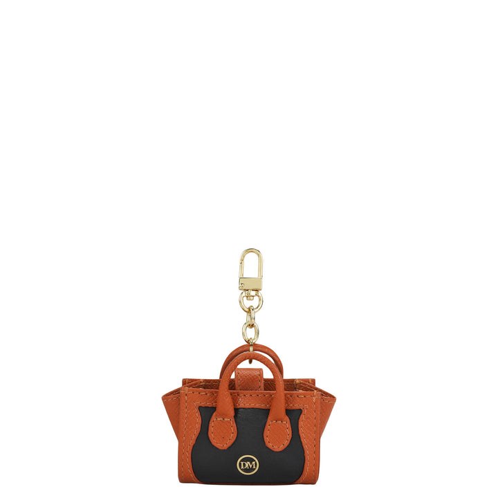 Franzy Plain Leather Earpod Case - Rust Orange