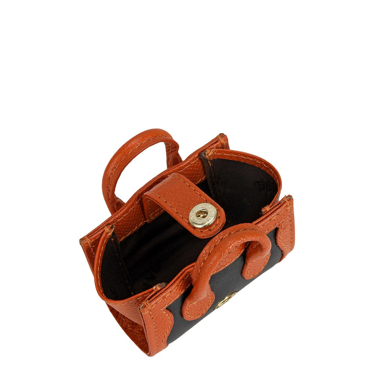 Franzy Plain Leather Earpod Case - Rust Orange