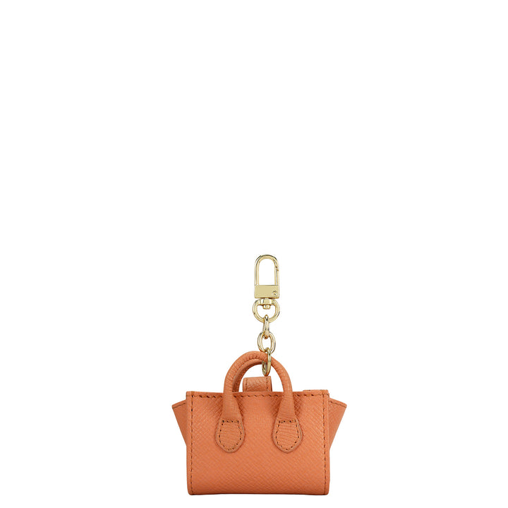 Franzy Plain Leather Earpod Case - Salmon