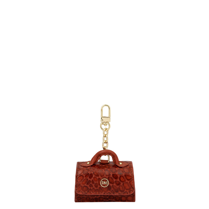 Croco Leather Earpod Case - Brick