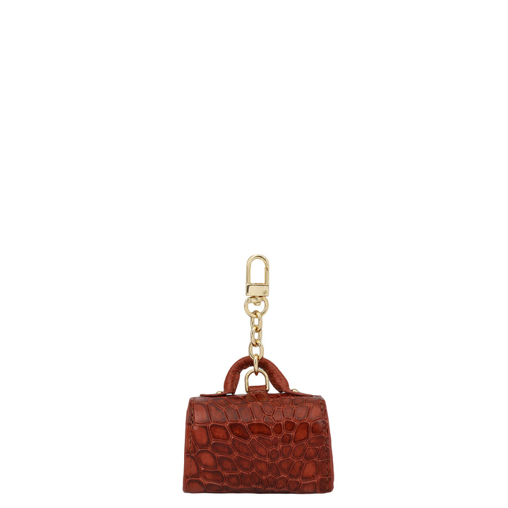 Croco Leather Earpod Case - Brick