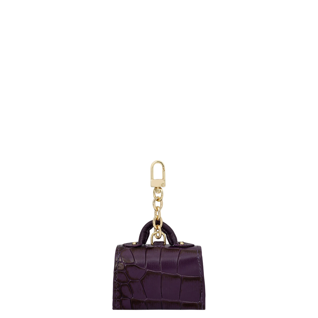 Croco Leather Earpod Case - Grapevine