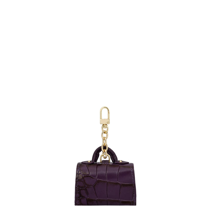 Croco Leather Earpod Case - Grapevine