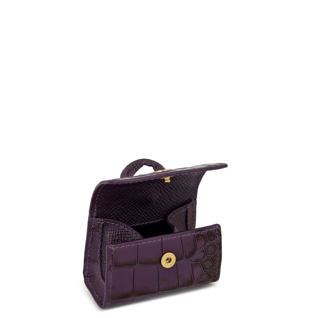 Croco Leather Earpod Case - Grapevine