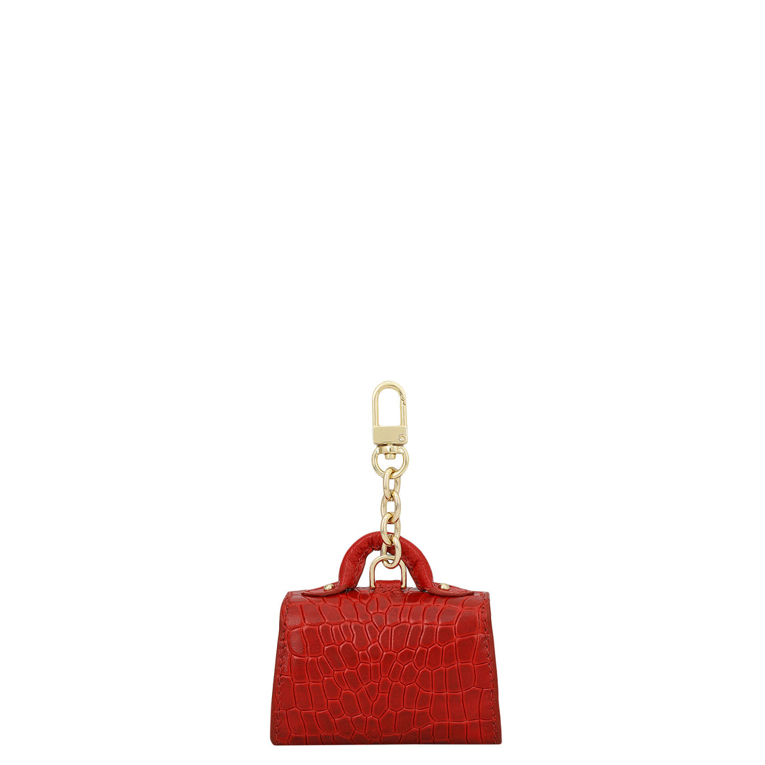 Croco Leather Earpod Case - Red