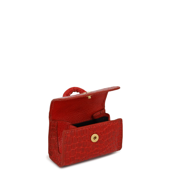 Croco Leather Earpod Case - Red