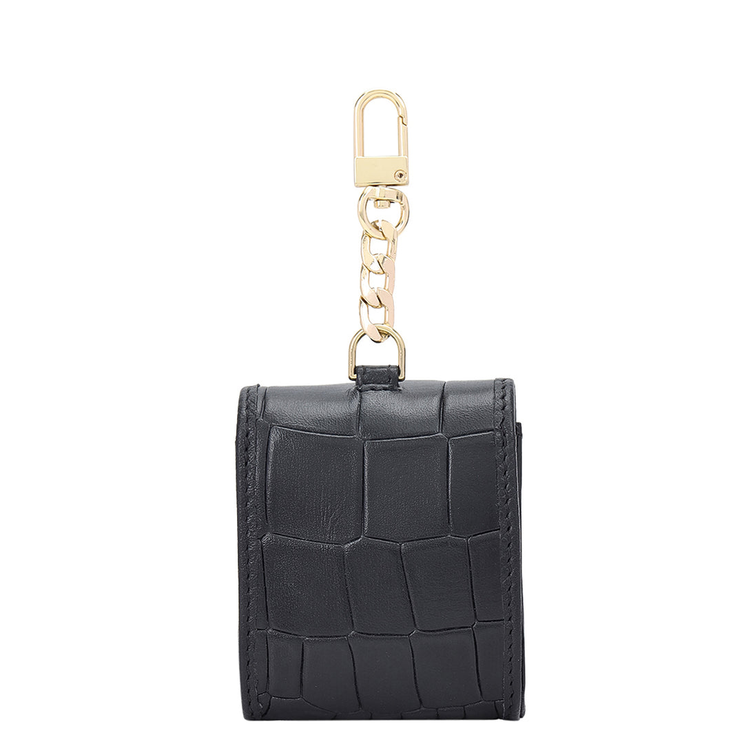 Croco-Textured Earpod Case - Black