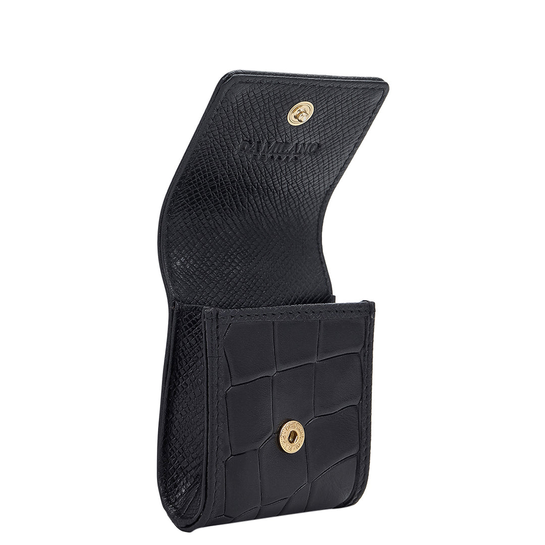 Croco-Textured Earpod Case - Black