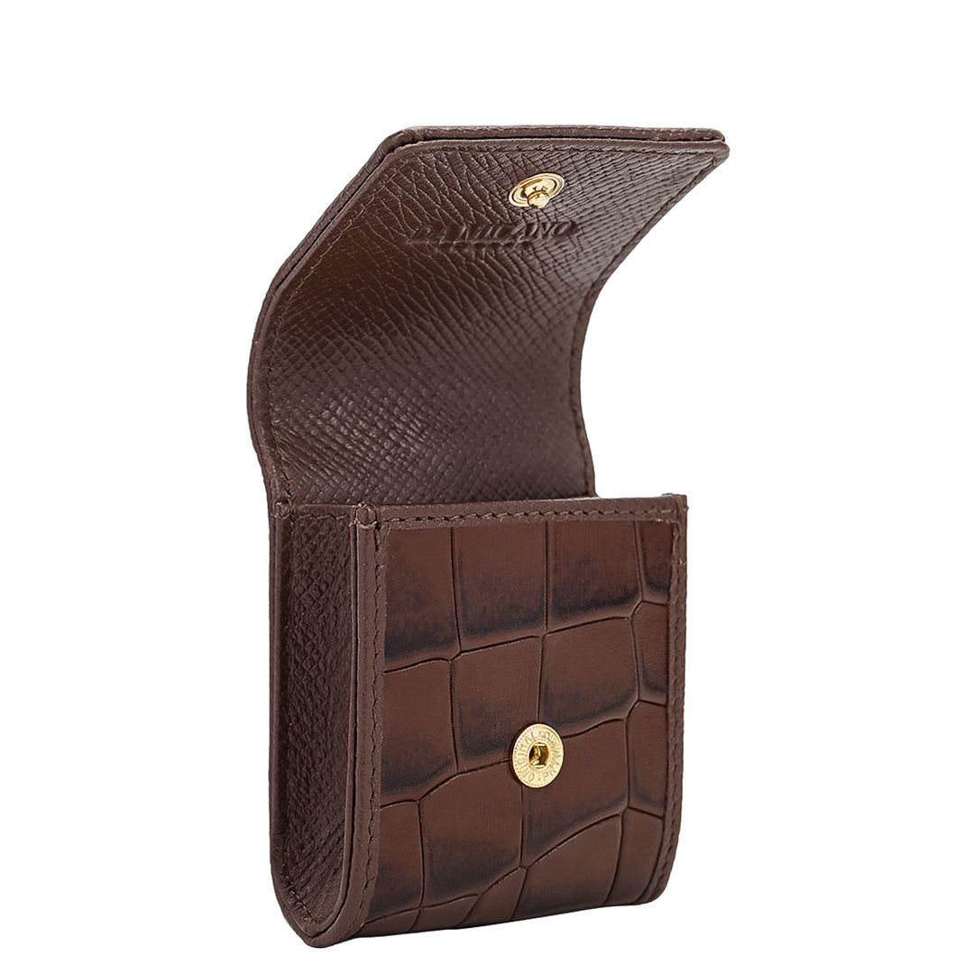 Croco-Textured Earpod Case - Walnut