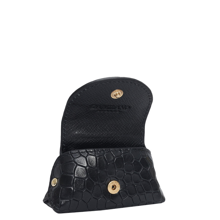 Croco Leather Earpod Case - Black