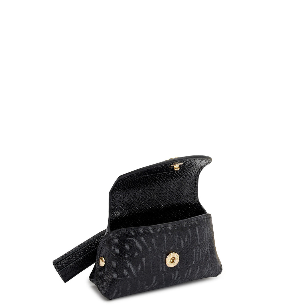 Monogram Leather Earpod Case - Black