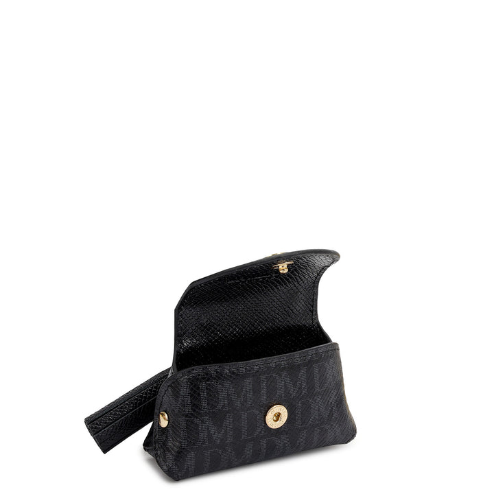 Monogram Leather Earpod Case - Black