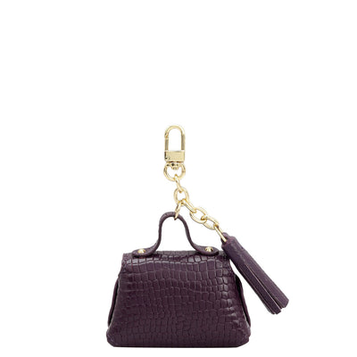 Croco Leather Earpod  Case - Grapevine