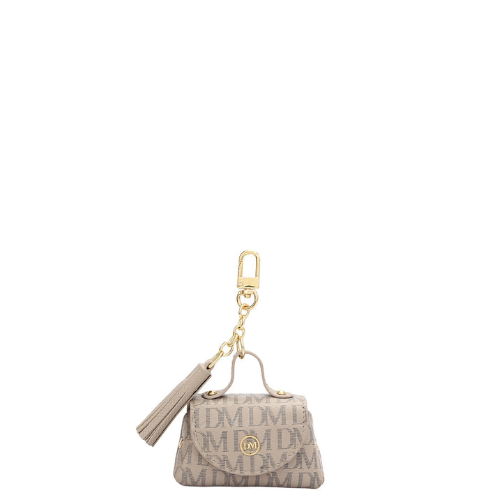 Monogram Leather Earpod Case - Light Grey